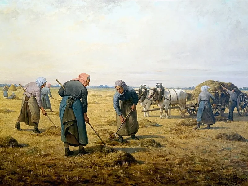 1835-Henri Eugene Pluchart - Ricerca sul campo nell'Artois